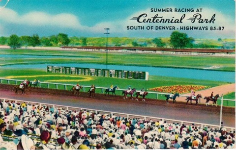 Color image of Centennial Race Track postcard
