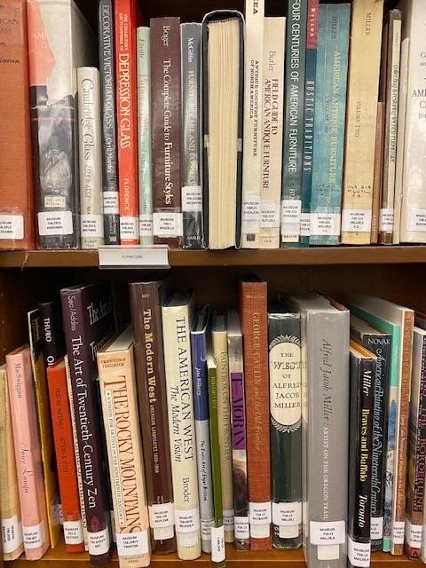 Several books on shelf in a library
