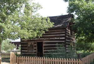 Log cabin on the 1860s farm