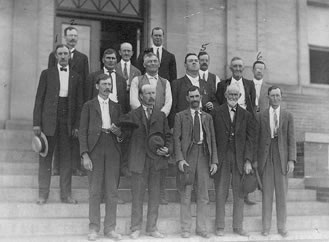 Franklin T. Caley is standing in the back row with the number 