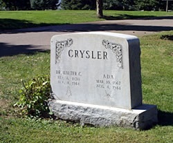 Grave site of Dr. and Mrs. Crysler at Littleton Cemetery, c.2001.