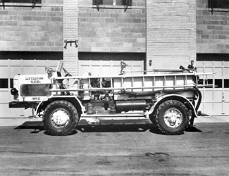 Littleton Fire Department's 1925 pumper, one of the first vehicles Coleman Company sold for money
