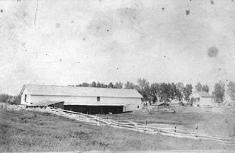Peter Magnes farm, date unknown. In 1865, Magnes settled at and founded the town of Petersburg, Colorado, which was later renamed Sheridan. In 1877, Magnes moved to this farm 2 miles southwest of Littleton on Platte Canyon Road.