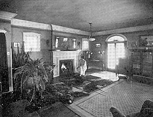 Mary N. Blake sits in front of the fire in the living room of her country home