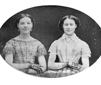 Mollie Dorsey Sanford, left, and her sister Nan, c.1857.